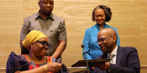 Liberia’s Minister of Foreign Affairs and Dean of the Cabinet, Mme. Sara Beysolow Nyanti, signed a Memorandum of Understanding (MOU) with the Cybastion Institute of Technology, marking the beginning of a significant partnership aimed at enhancing Liberia’s digital infrastructure. This collaboration will focus on the establishment of a new data center and the addition of an underwater cable to bolster the nation's digital connectivity. The MOU signing, which took place at the Westin New York in Times Square,